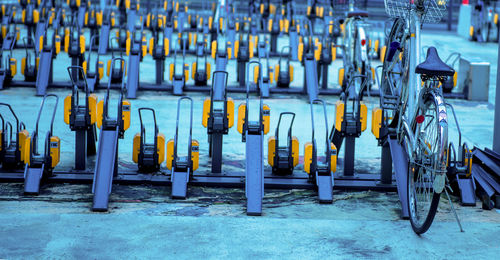 Close-up of clothes hanging on beach