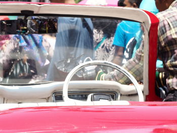 Close-up of red car