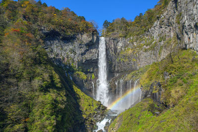 Scenic view of waterfall