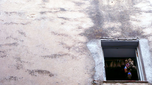 Reflection of building on window