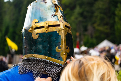 Close-up of man wearing mask