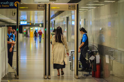 People waiting at subway station