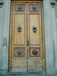 Closed wooden door