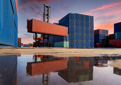 Container in export and import business and logistics.