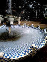 Water fountain in swimming pool