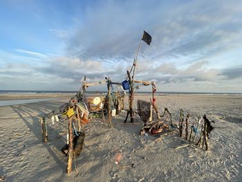 Scenic view of beach against sky