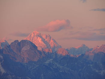 Scenic view of mountains against dramatic sky