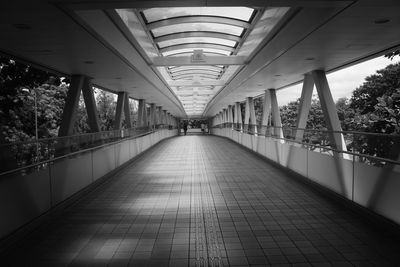 View of empty footbridge