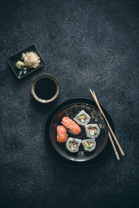 Directly above shot of food on table