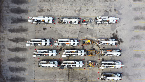 High angle view of road sign