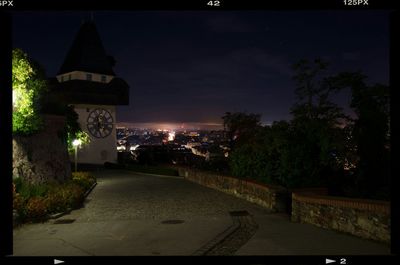 Illuminated building at night