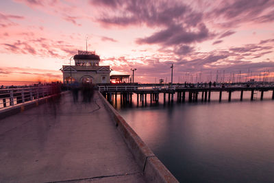 Scenic view of building during sunset