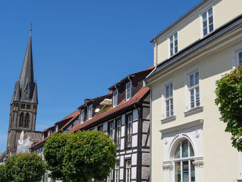 Low angle view of building against clear sky