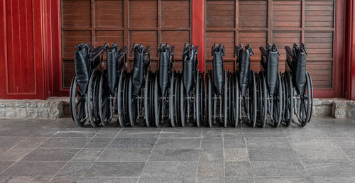 Bicycles in row