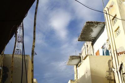 Low angle view of old building against sky