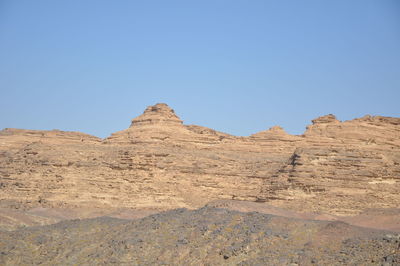 Scenic view of desert against clear sky