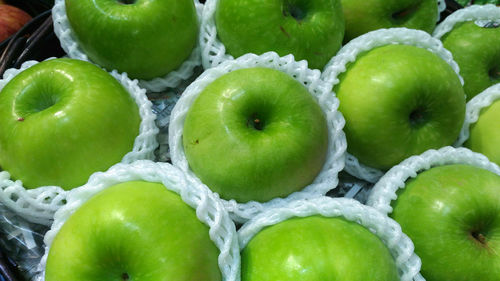 Full frame shot of apples in market