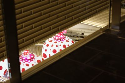 Low angle view of illuminated ceiling at home