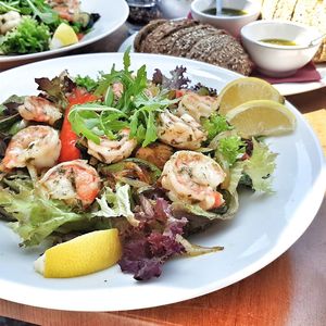 High angle view of meal served in plate