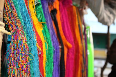 Close-up of multi colored hanging for sale