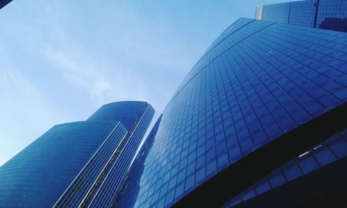 Low angle view of modern building against sky