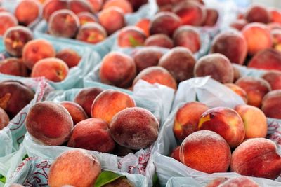 Full frame shot of apples for sale at market stall