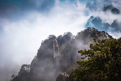 Low angle view of mountain against sky