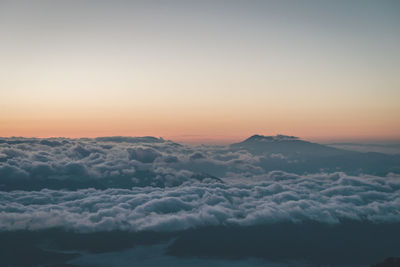 Aerial view of cloudscape during sunset