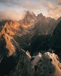 Scenic view of mountain range against sky