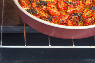 Red berries in plate