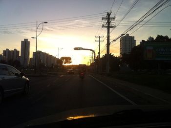 City street at sunset