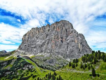 Panoramic view of sassolungo mountain - dolomites - val gardena - italy