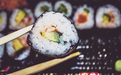 Close-up of sushi