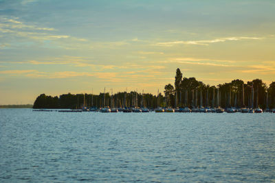 Panoramic view of sea against sky during sunset