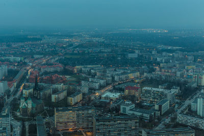 Aerial view of buildings in city