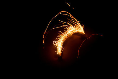 Firework display at night