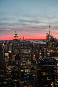 New york at sunset seen from top of the rock