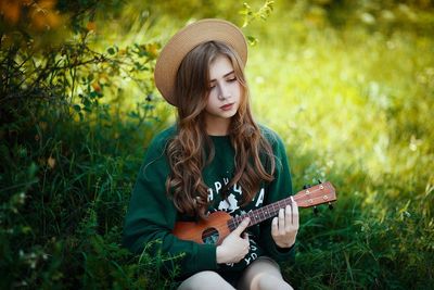 Young woman looking at camera