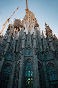 Low angle view of temple building against sky