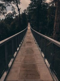 View of footbridge in forest