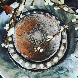 Directly above shot of black and white background