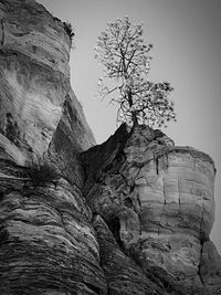 Low angle view of rock formation