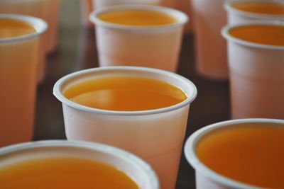 Close-up of tea served on table