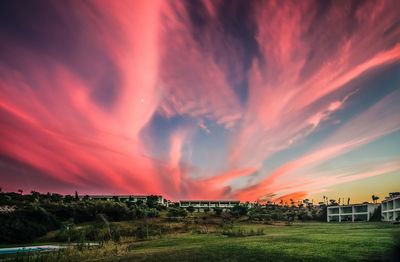 Dramatic sky over field