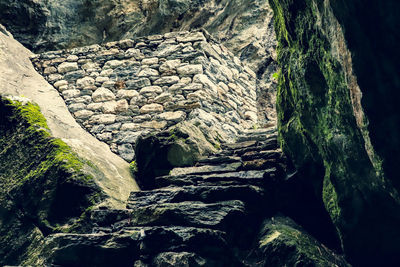 Rock formation amidst water