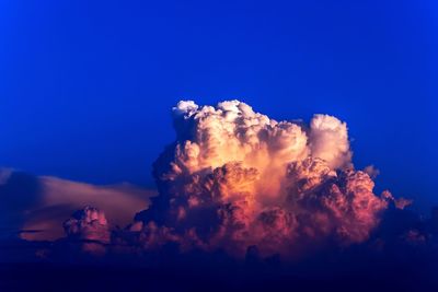 Low angle view of dramatic sky during sunset