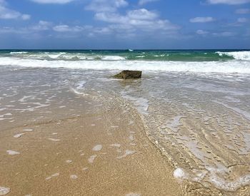 Scenic view of beach against sky