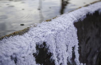 Close-up of frozen sea