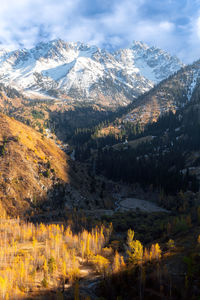 Scenic view of mountains against sky