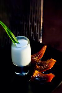 Close-up of food on table